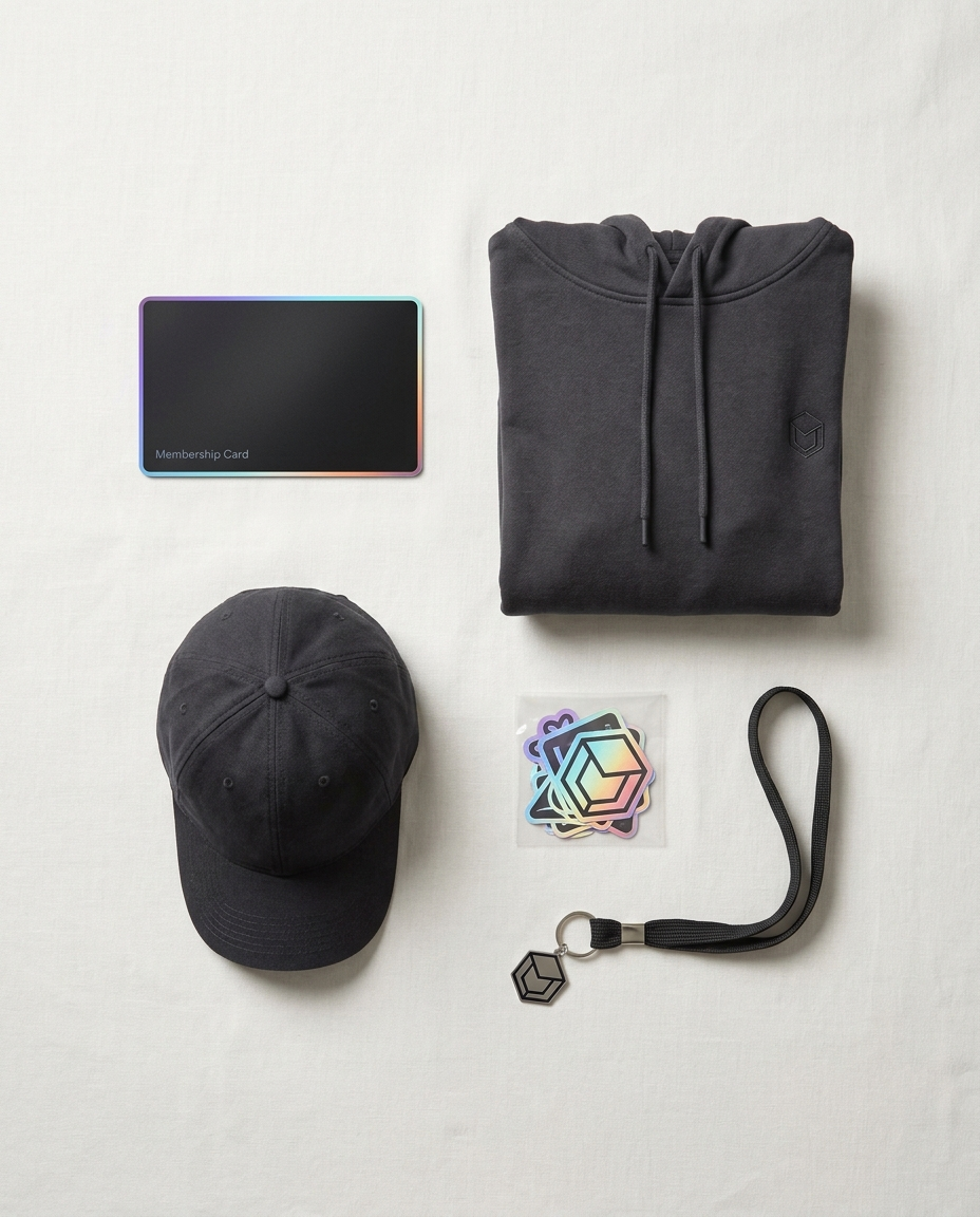 Kit de bienvenida Hydro Club: tarjeta de miembro, hoodie, gorra, stickers y llavero